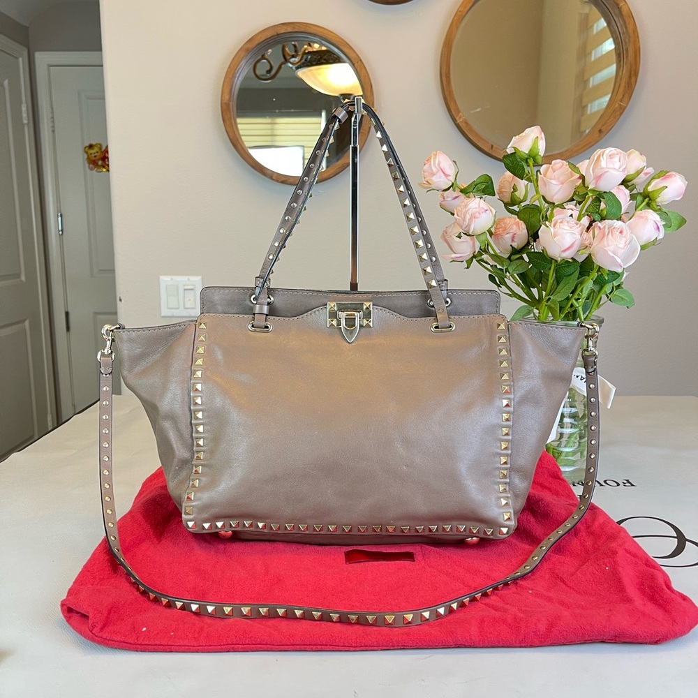 Valentino Large Leather RockStud Shoulder Bag Crossbody